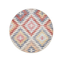VINTAGE-TEPPICH George waschbar ø 160 cm rund - Beige/Multicolor, Kunststoff (160/160cm) - benuta