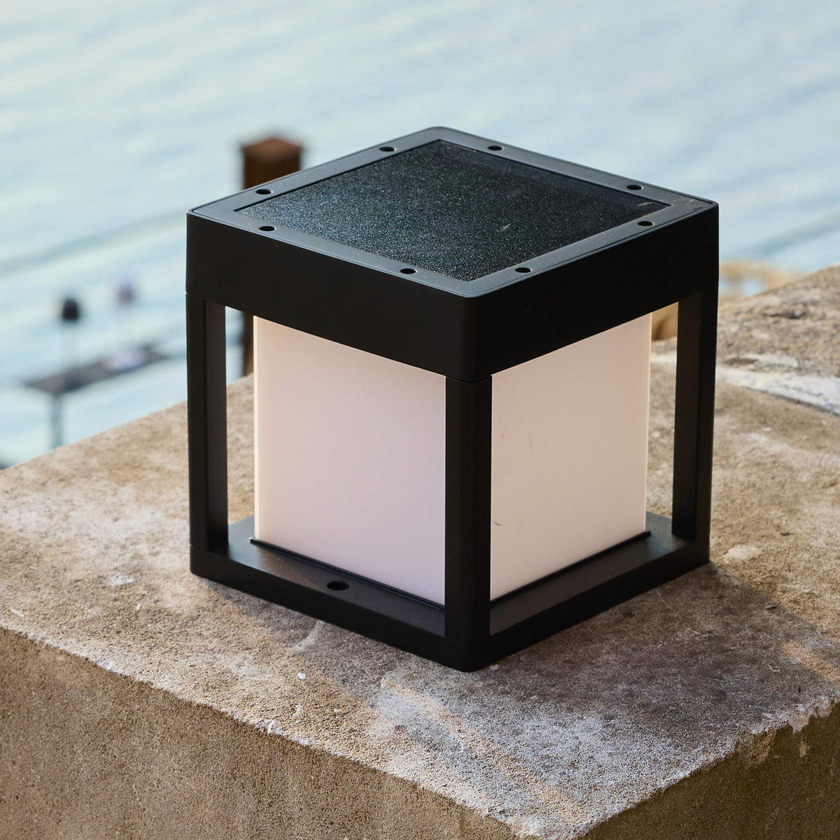 SOLARPOLLER-SENSORPFOSTEN PILARO H15CM - Schwarz, Metall (15/15/15cm) - Lumisky