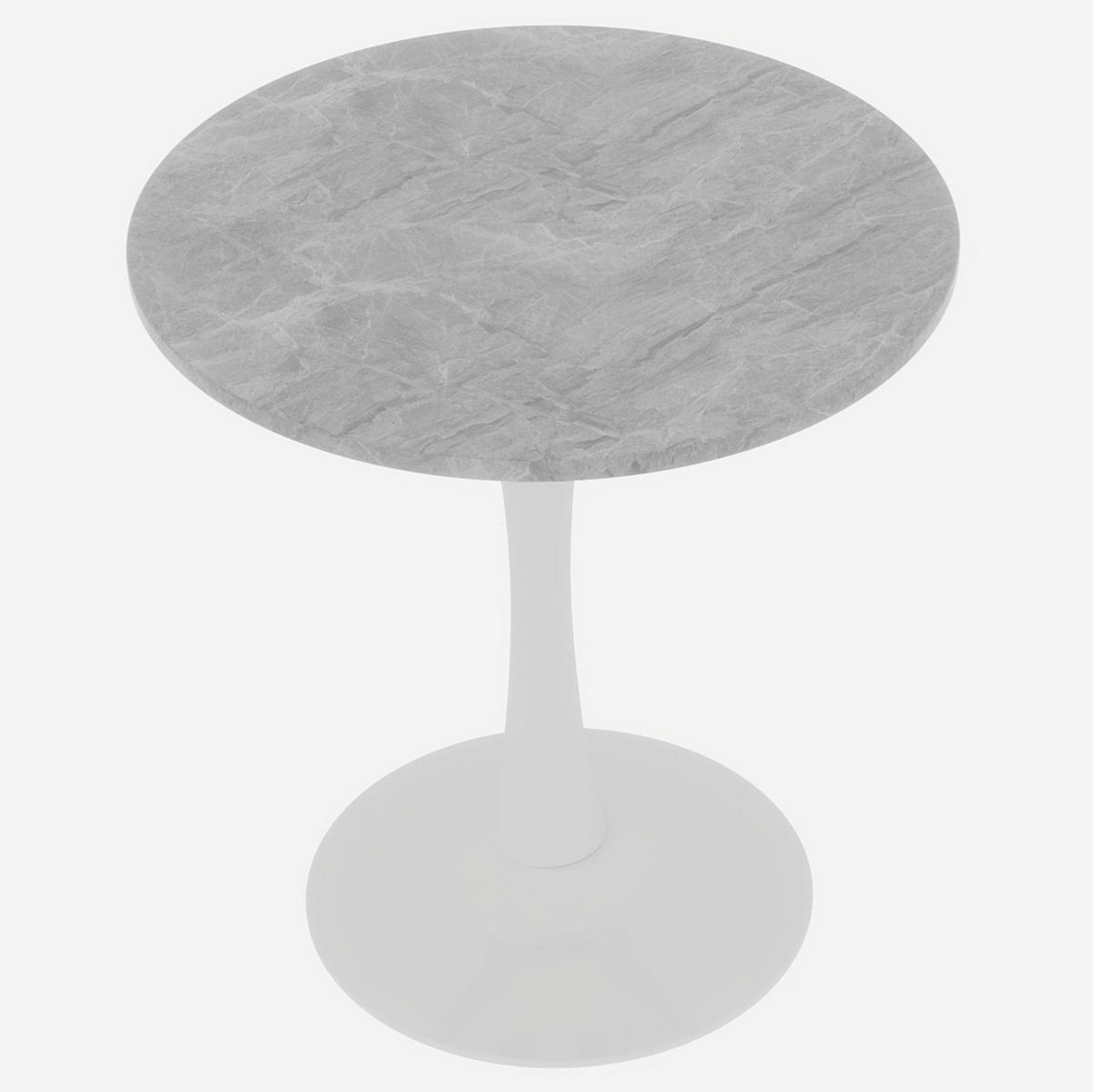 COUCHTISCH 70/70/72 cm in Grau/Weiß aus Kunstmarmor im modernen Design - Grau, Stein (70/70/72cm) - OKMYHOME