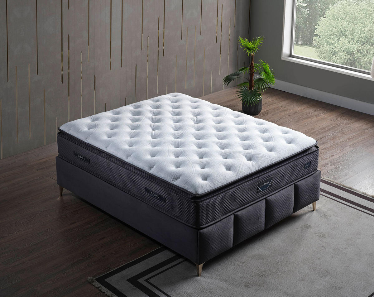 POLSTERBETT-SET Elegance 150x200 Anthrazit - Bett inkl. Matratze - Anthrazit, Metall (150/200cm) - Villa Möbel