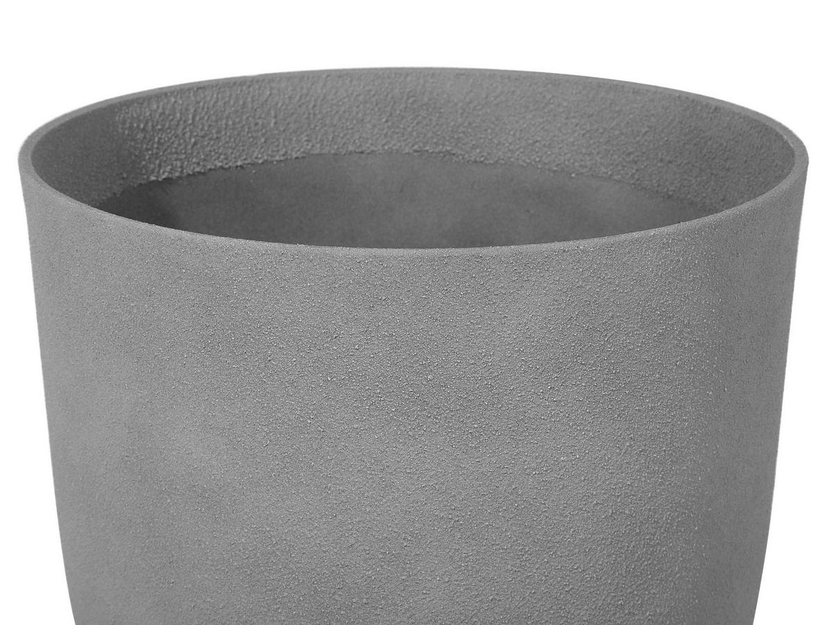 BLUMENTOPF hellgrau rund 35/35/42 cm Croton - Hellgrau, Stein (42cm) - Beliani