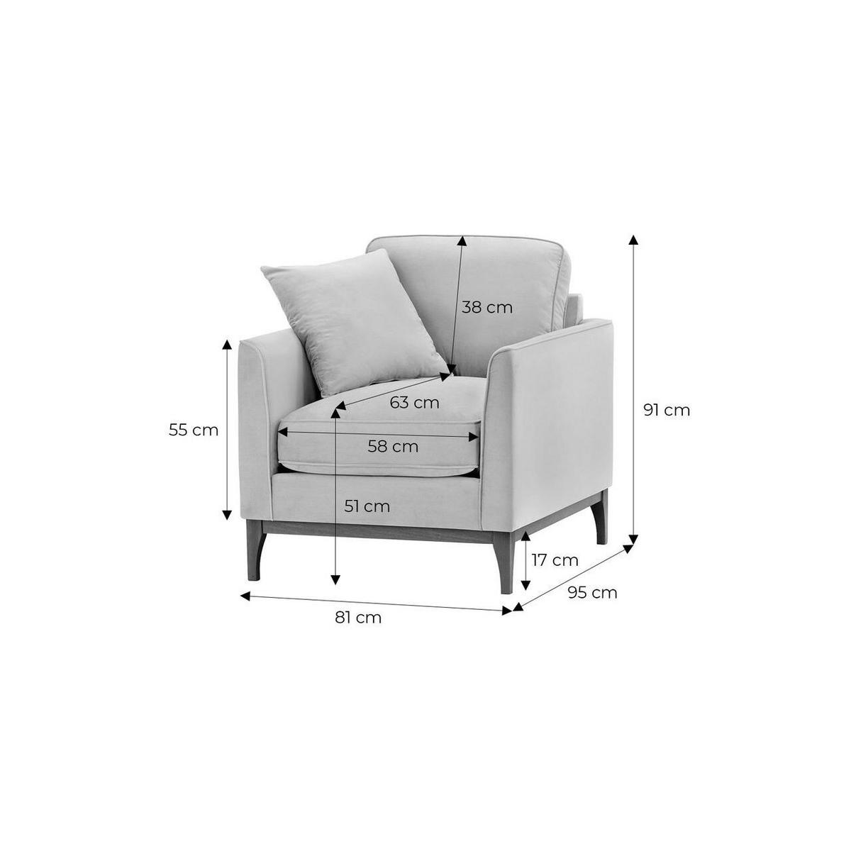 SESSEL Linara-Velluto 2 - Creme, Holz/Textil (81/91/95cm)