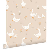 TAPETE Gänsen 50 x 900 cm - Beige, Papier (50/0.1cm) - ESTAhome