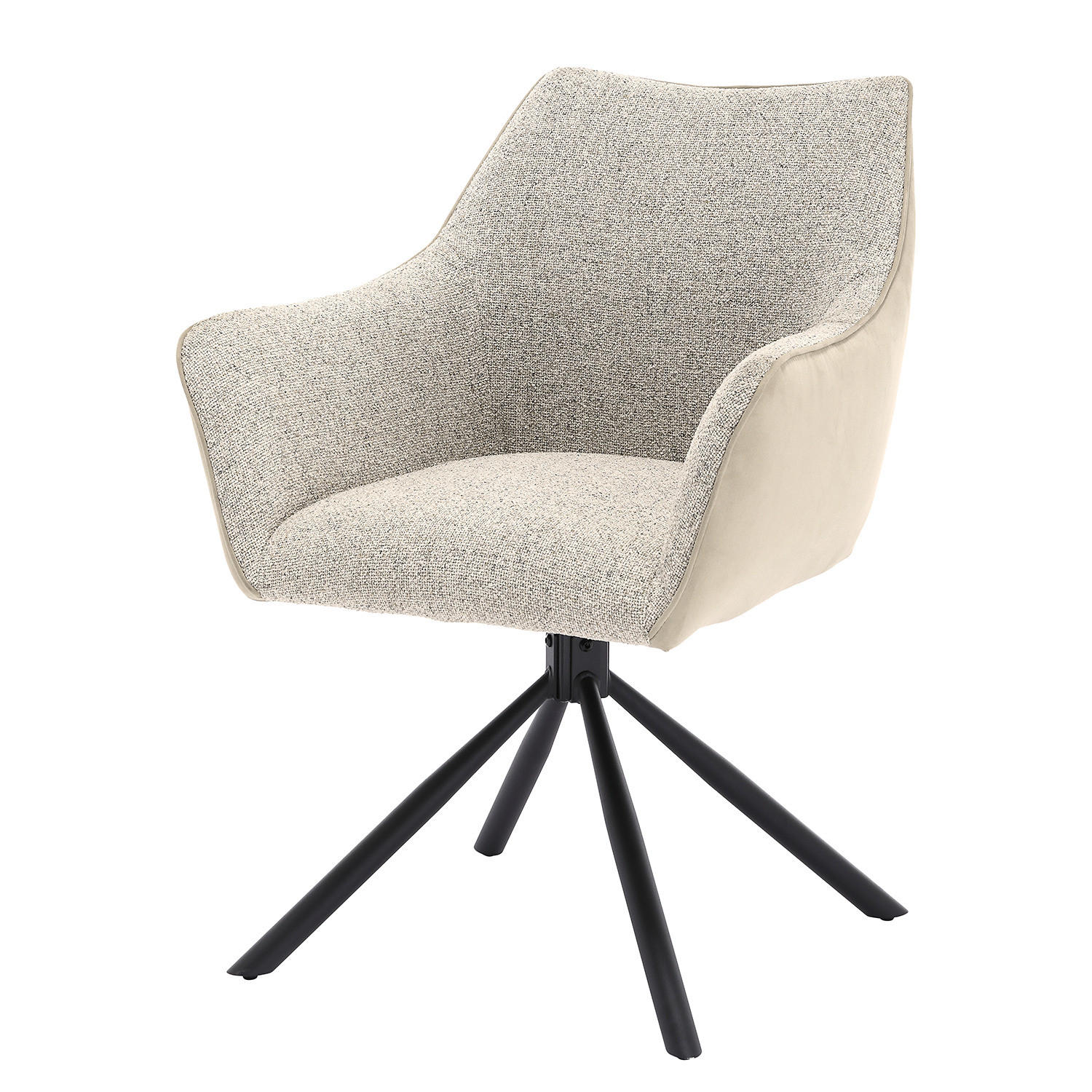 ARMLEHNENSTUHL - Drehbar - Beige, Textil/Metall (63/87/61cm) - home24