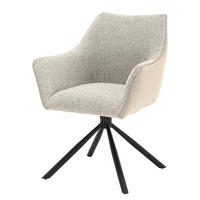 ARMLEHNENSTUHL - Drehbar - Beige, Textil/Metall (63/87/61cm) - home24