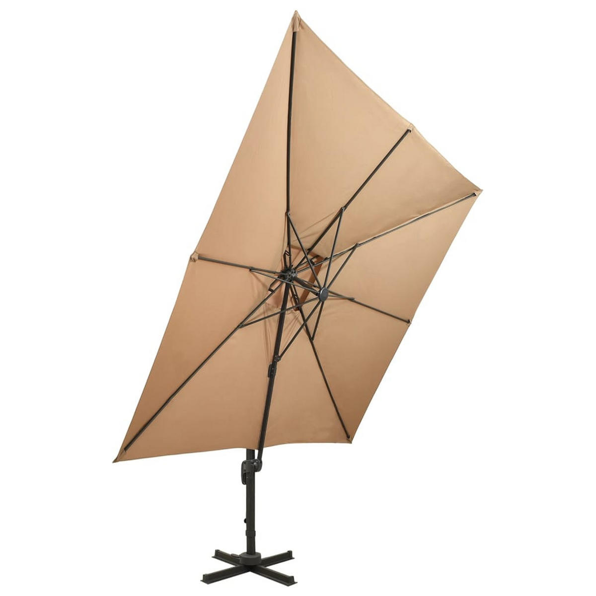SONNENSCHIRM rechteckig LOTI 300cm Taupe | UV-Schutz, Kippbar, Kurbelsystem | Ampelschirm - Taupe, Metall (300/300cm) - DELUKE
