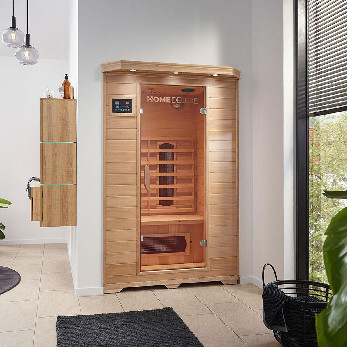 INFRAROTKABINE REDSUN M - Braun, Holz (120/190/105cm) - Home Deluxe