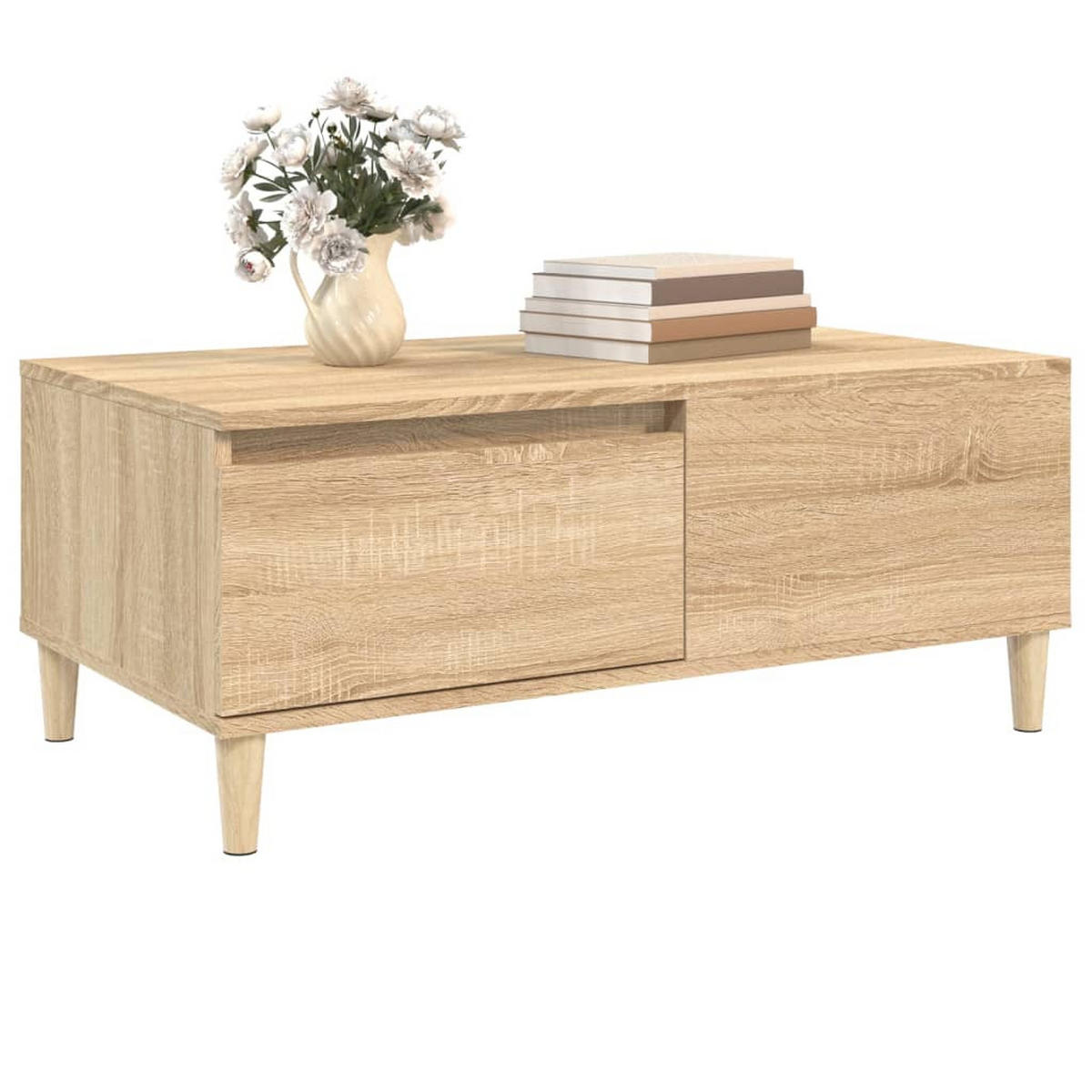 COUCHTISCH Sonoma-Eiche 90x50x36,5 cm Holzwerkstoff - Braun, Holzwerkstoff (90/50/36.5cm) - furnicato