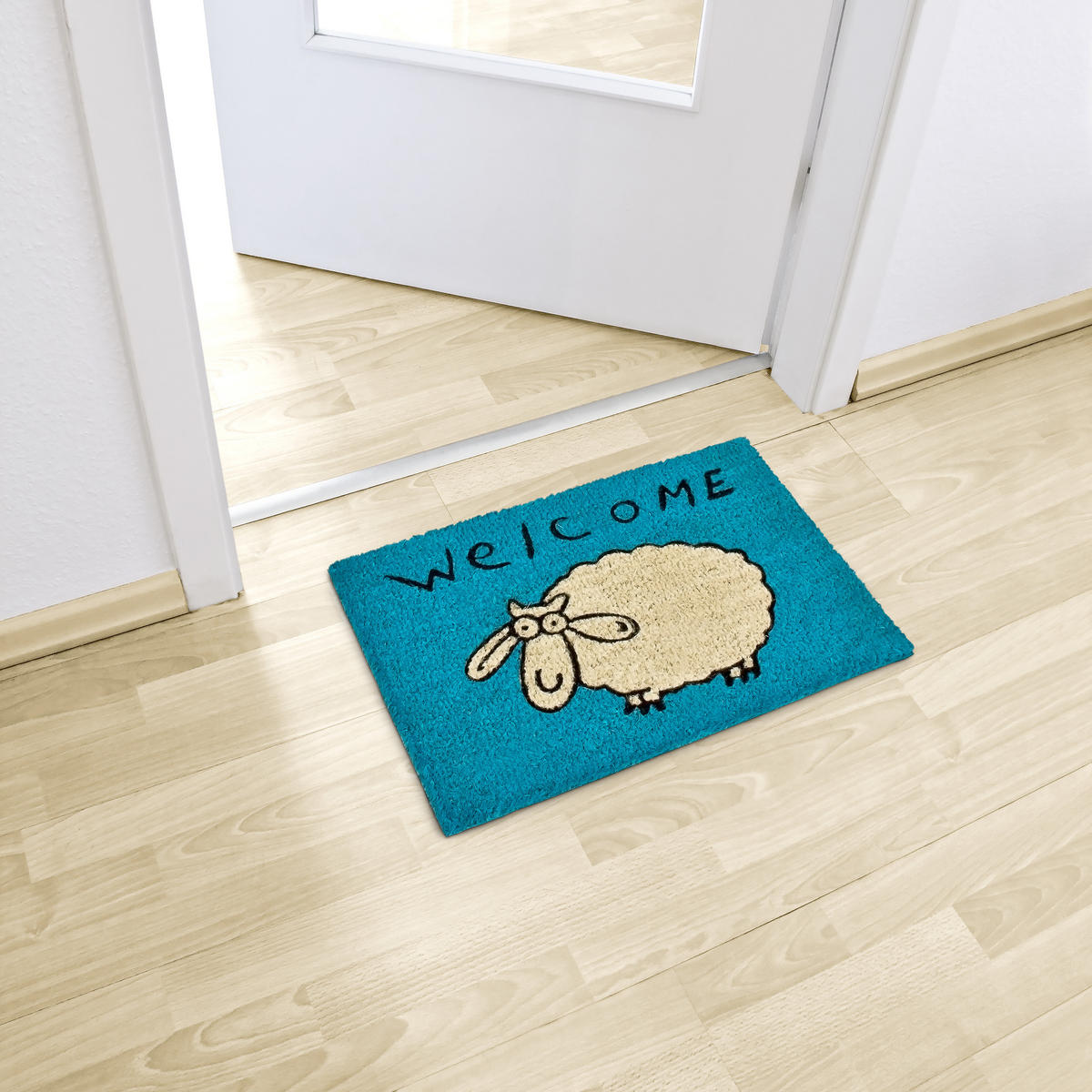 FUSSMATTE - Blau, Kunststoff/Textil (40/60cm) - Relaxdays