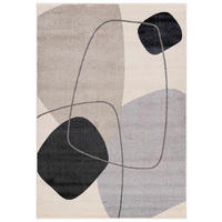 TEPPICH Beige Geometrisch In-Outdoor Pflanzlich Kurzflor Rechteckig 160 x 230 cm - Taupe/Schwarz, Textil (160/230cm) - Mazovia