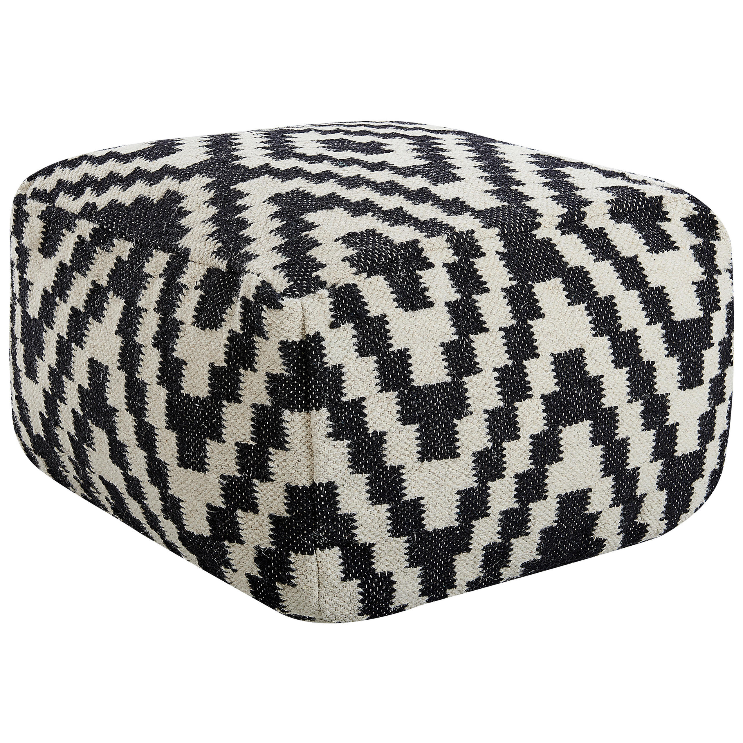 POUF Knidos 56/56/32 cm - Schwarz, Textil (56/32/56cm) - Beliani