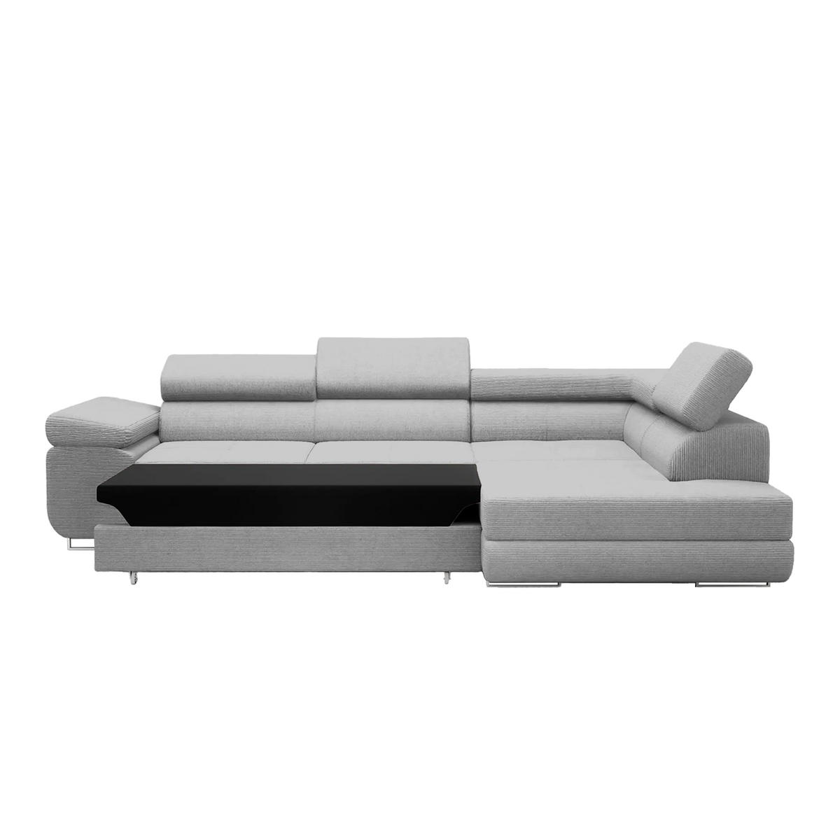 ECKSOFA Warton mit Schlaffunktion, Hellgrau - Hellgrau, Textil (275/202cm) - Fedve