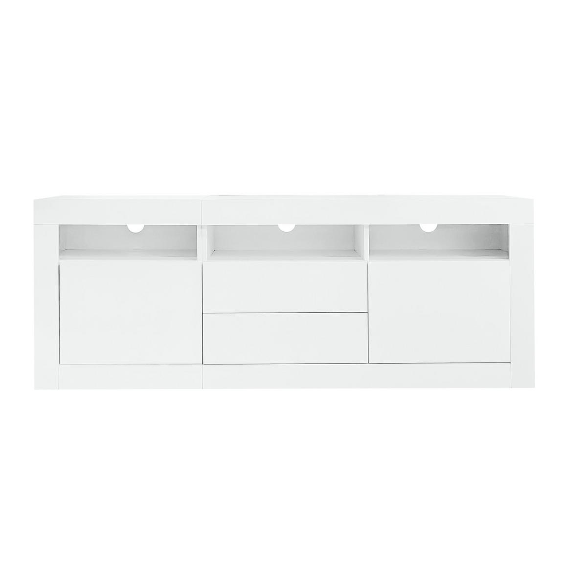 TV-LOWBOARD aus Spanplatte 160x35x60 cm Weiß mit LED-Beleuchtung, Stauraum und App-Steuerung - Weiß, Holzwerkstoff (160/60/35cm) - IVMEU