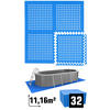 POOLMATTEN 11,2m² 32 EVA Matten 62 cm Blau - Blau, Kunststoff (62/62cm) - eyepower