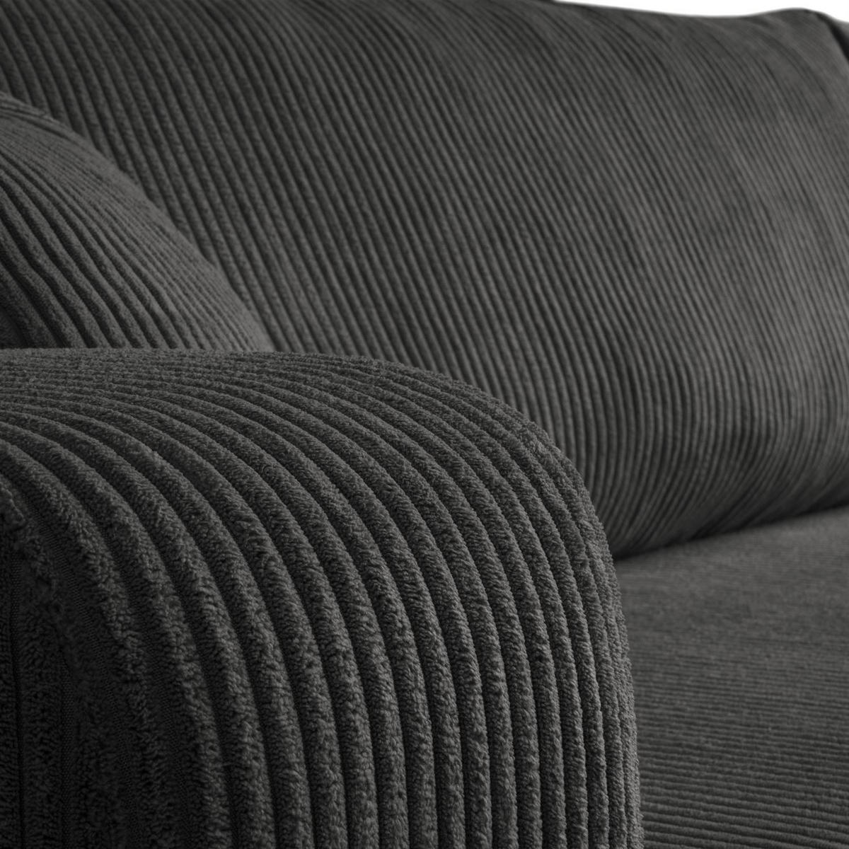Ecksofa PRESTIGE L, Poso 34 - Dunkelgrau, Textil (247/143cm) - Lookway