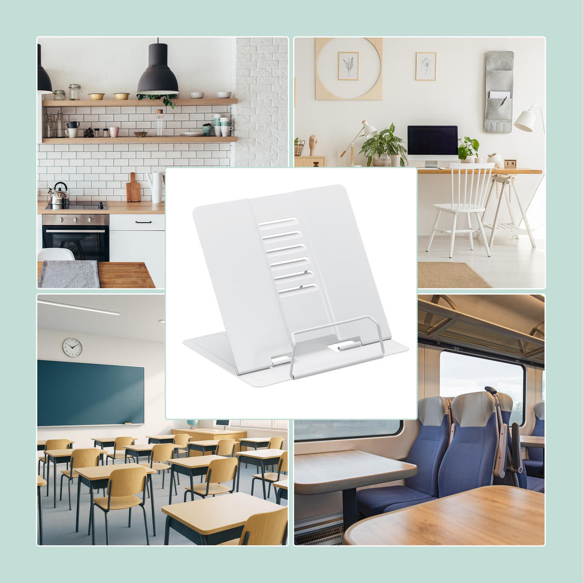 2xBUCHSTÄNDER - Weiß, Metall (21/18/16.5cm) - Relaxdays