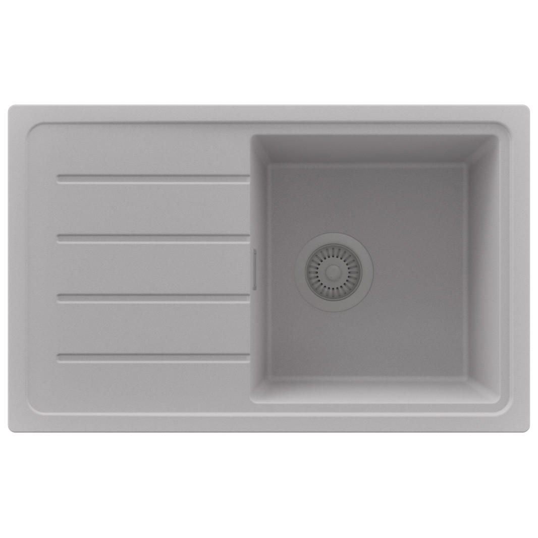 SPÜLBECKEN Kopenhagen Easy, 2-er set Grau 70/44 cm 1 Becken + Ablauf-Set ab 45er Unterschrank - Grau, Kunststoff (70/20/44cm) - Primagran