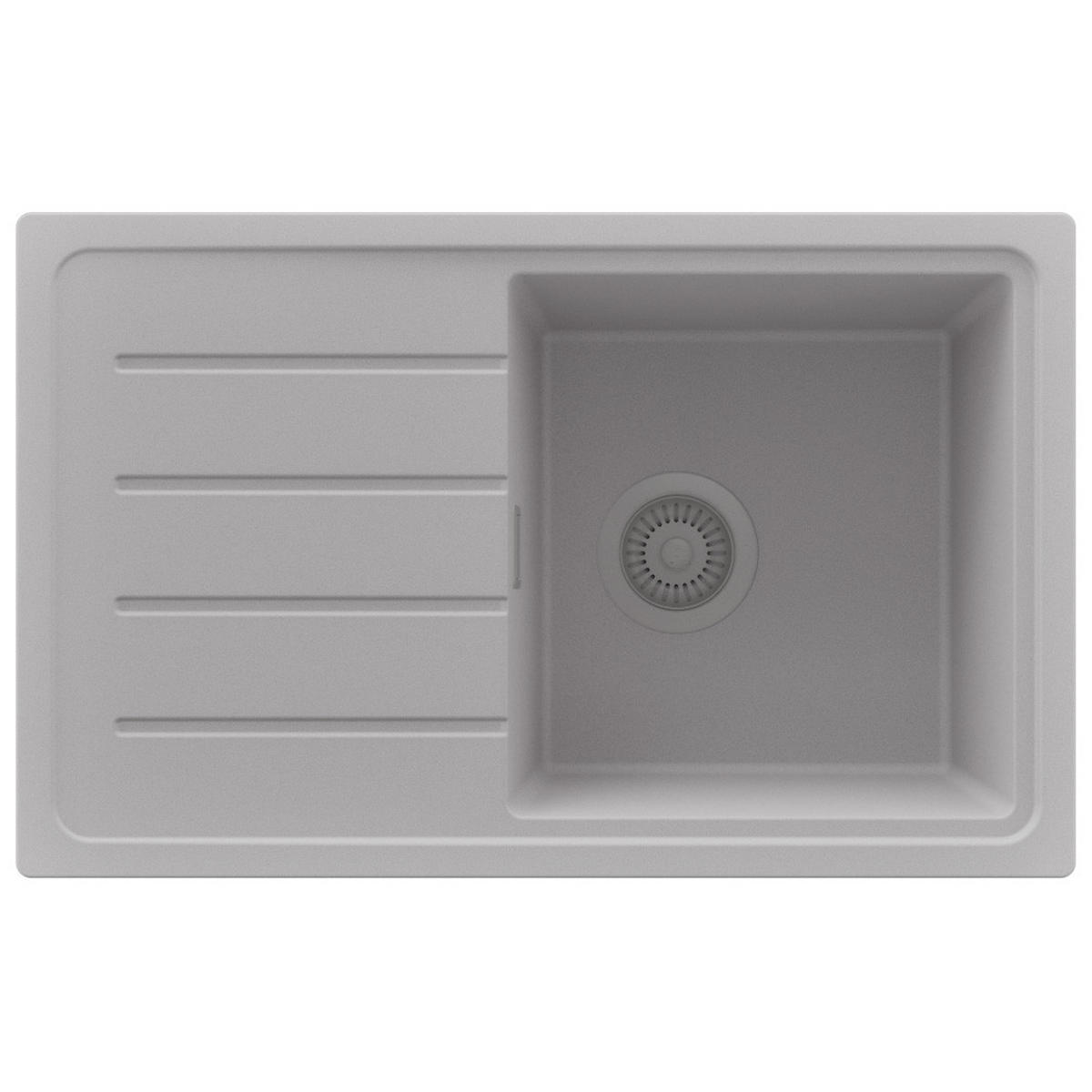 SPÜLBECKEN Kopenhagen Easy, 2-er set Grau 70/44 cm 1 Becken + Ablauf-Set ab 45er Unterschrank - Grau, Kunststoff (70/20/44cm) - Primagran