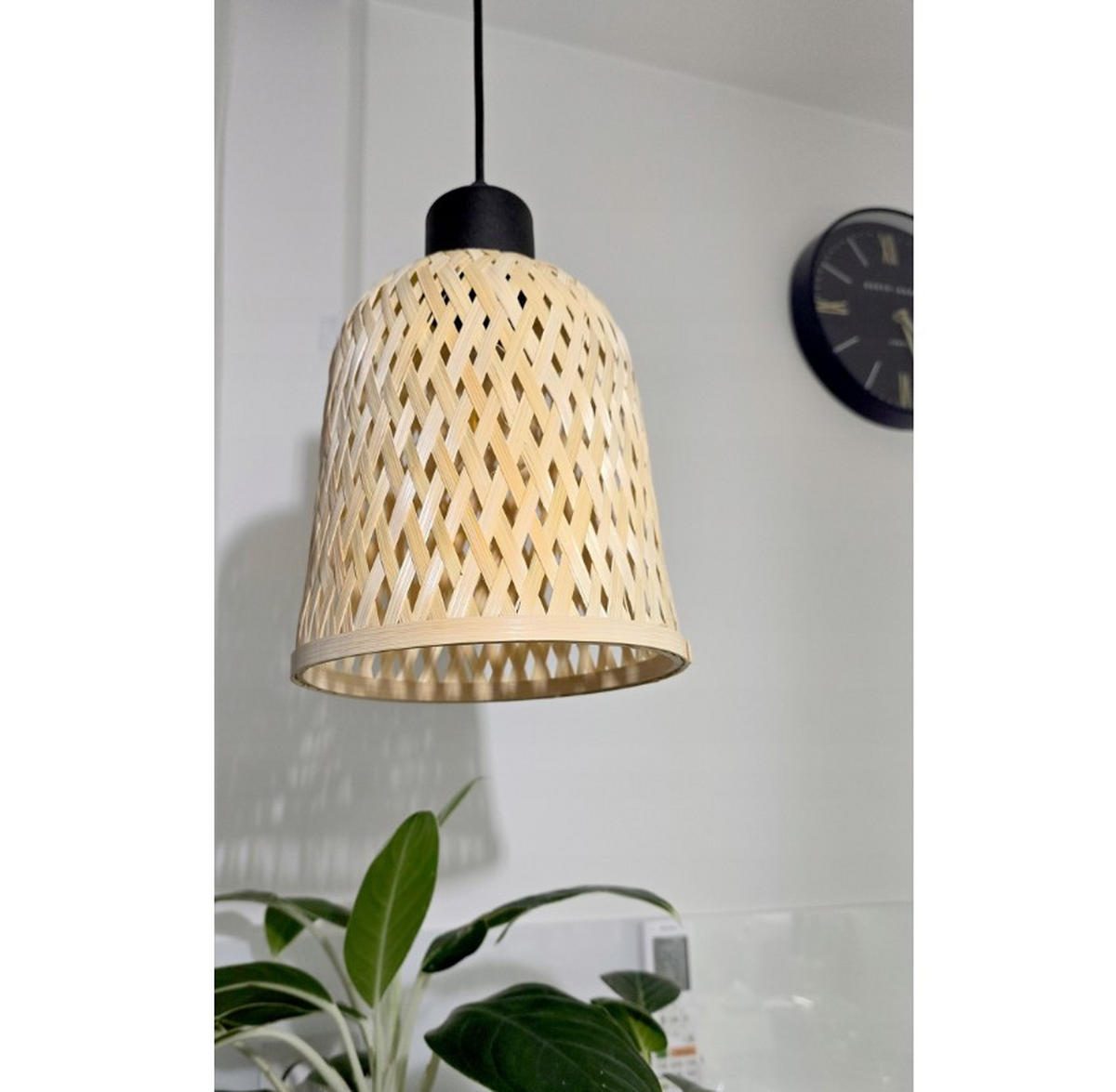 PENDELLEUCHTE BOHO - Schwarz/Weiß, Holz/Metall (30/30/100cm) - kiki design