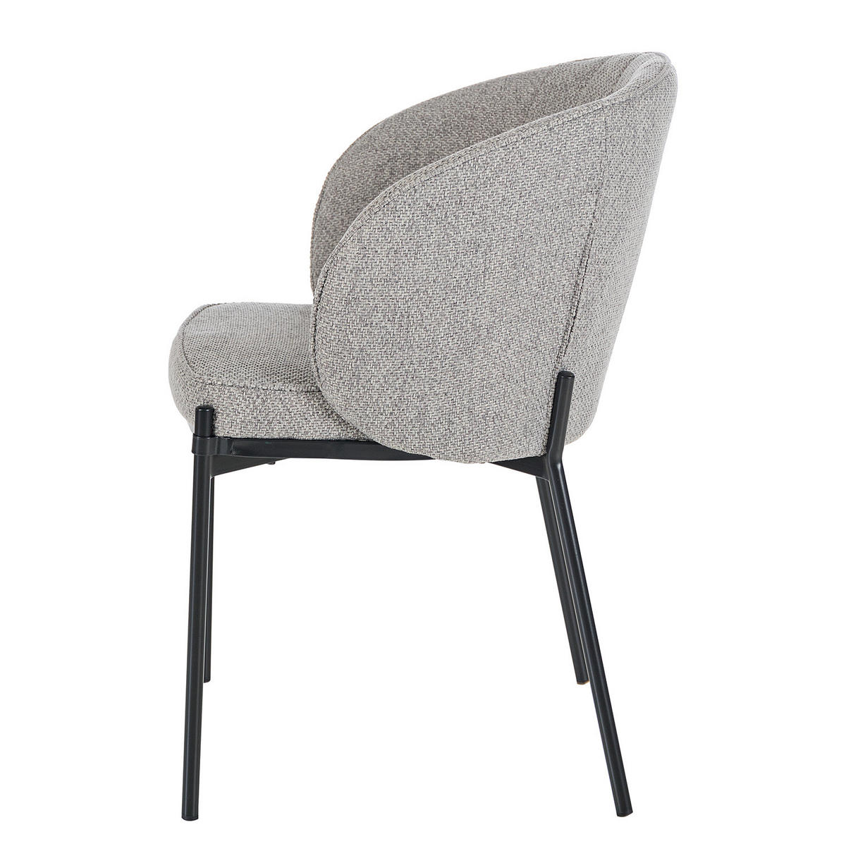 ARMLEHNENSTUHL - Webstoff / Stahl - Greige/Schwarz, Textil (56/81/57cm) - home24