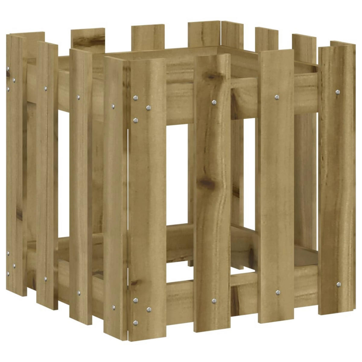 PFLANZKÜBEL Latten-Design 40x40x40 cm Kiefernholz Imprägniert - Braun, Holz (40/40/40cm)