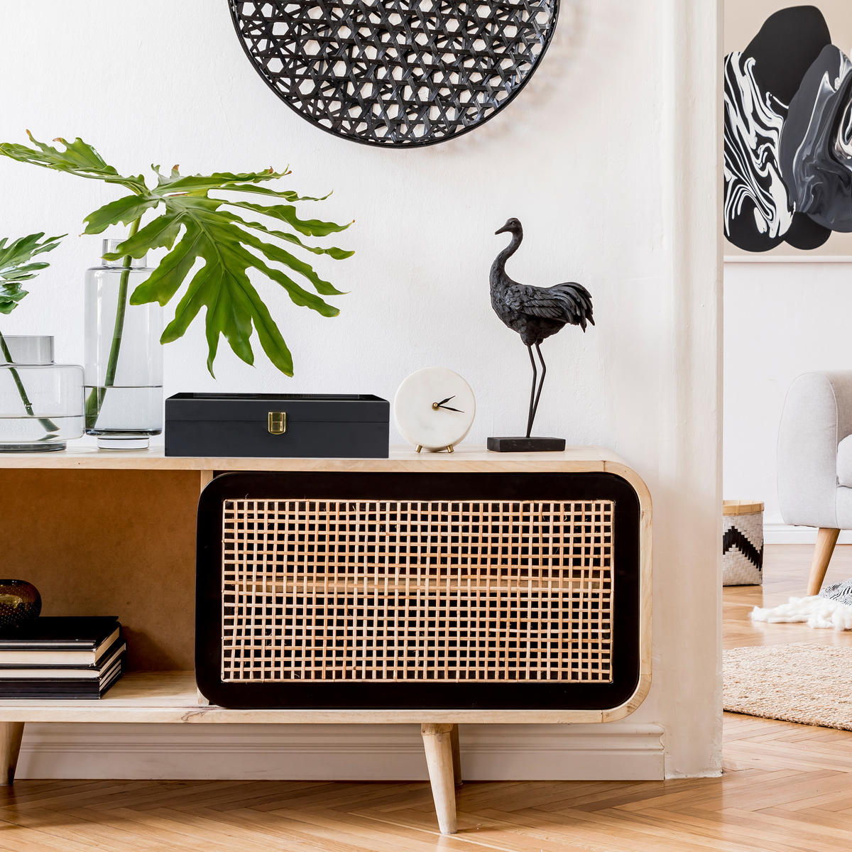 UHRENBOX - Multicolor, Glas/Holzwerkstoff (31/8/20cm) - Relaxdays