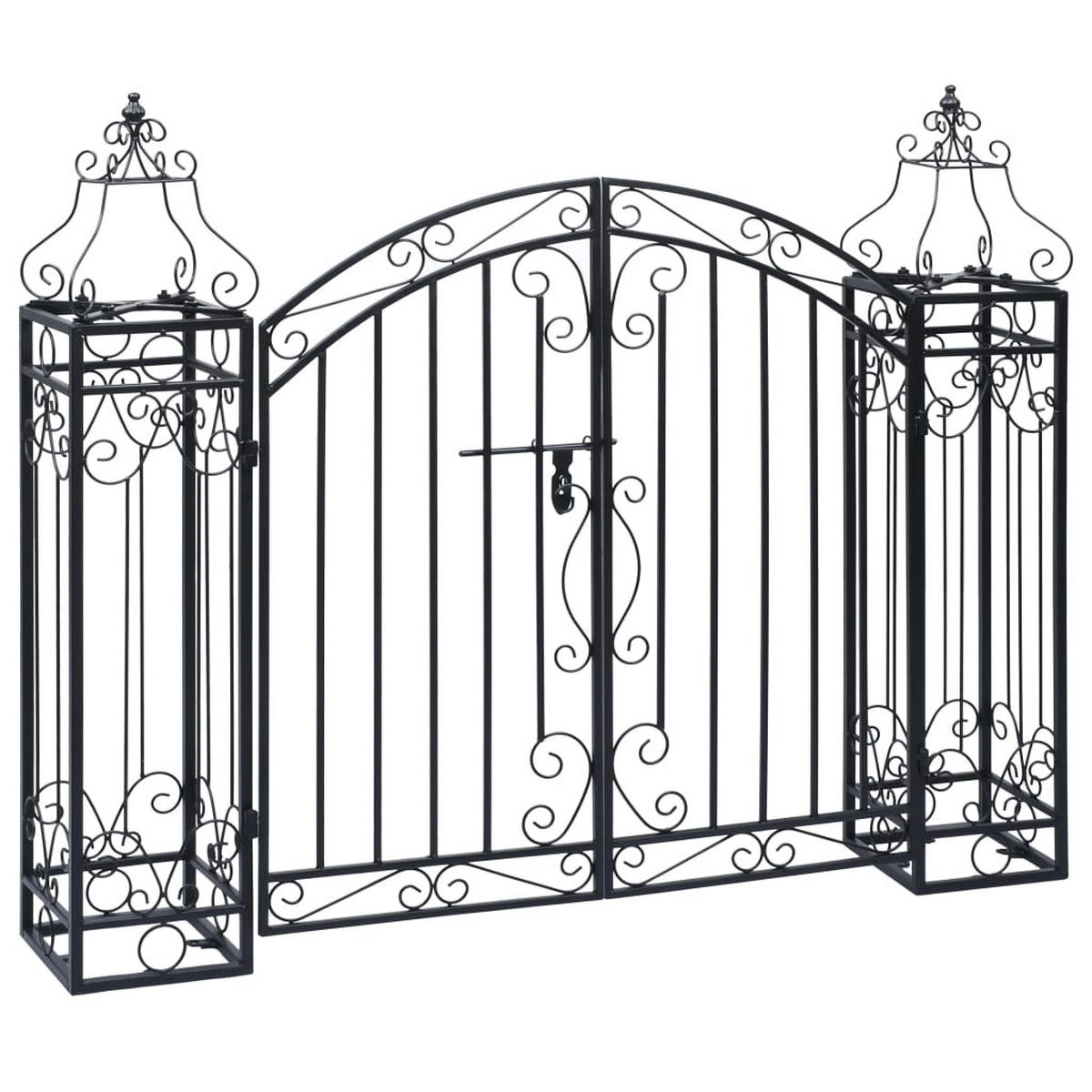 GARTENTOR Deko Schmiedeeisen 122/20.5/100 Cm - Schwarz, Metall (122/100/20.5cm) - vidaXL