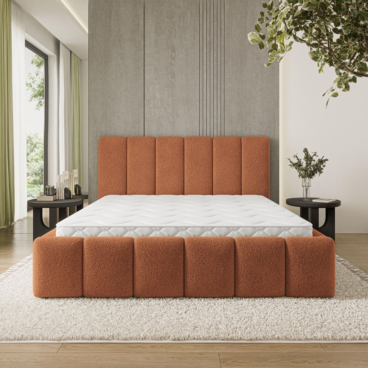 POLSTERBETT ATTORA Q 180x200 cm mit Bettkästen - Kupferfarben - Kupferfarben, Holz (180/200cm) - MASSENO
