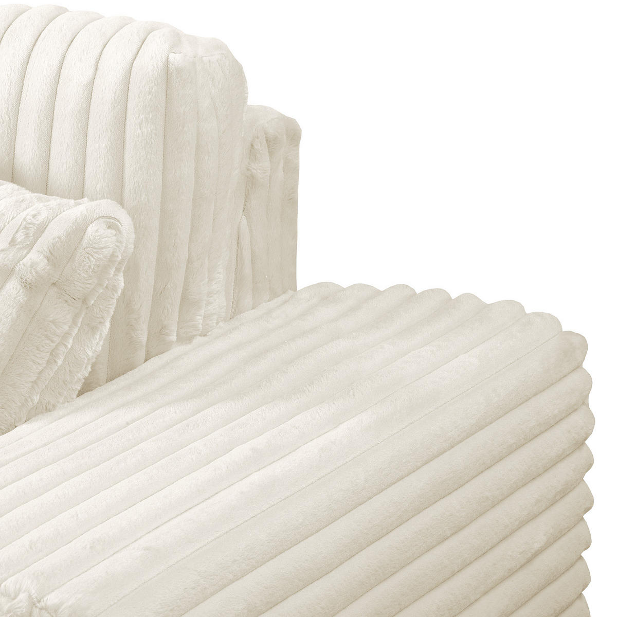 BIGSOFA - Creme/Schwarz, Kunststoff/Textil (237/79/144cm) - home24