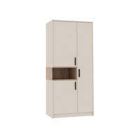KLEIDERSCHRANK DREHTÜRENSCHRANK G1/C GRAUBEIGE CASHMERE 88/195/54 - Kaschmir/Schwarz, Holzwerkstoff (88/195/54cm) - Marmex Möbel