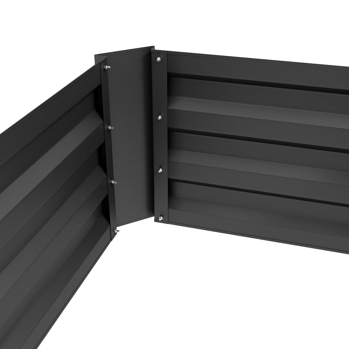 HOCHBEET-SET DE-12144 2er-Set 100/50/30 cm Schwarz - Schwarz, Metall (100/30/50cm) - ComfortXL