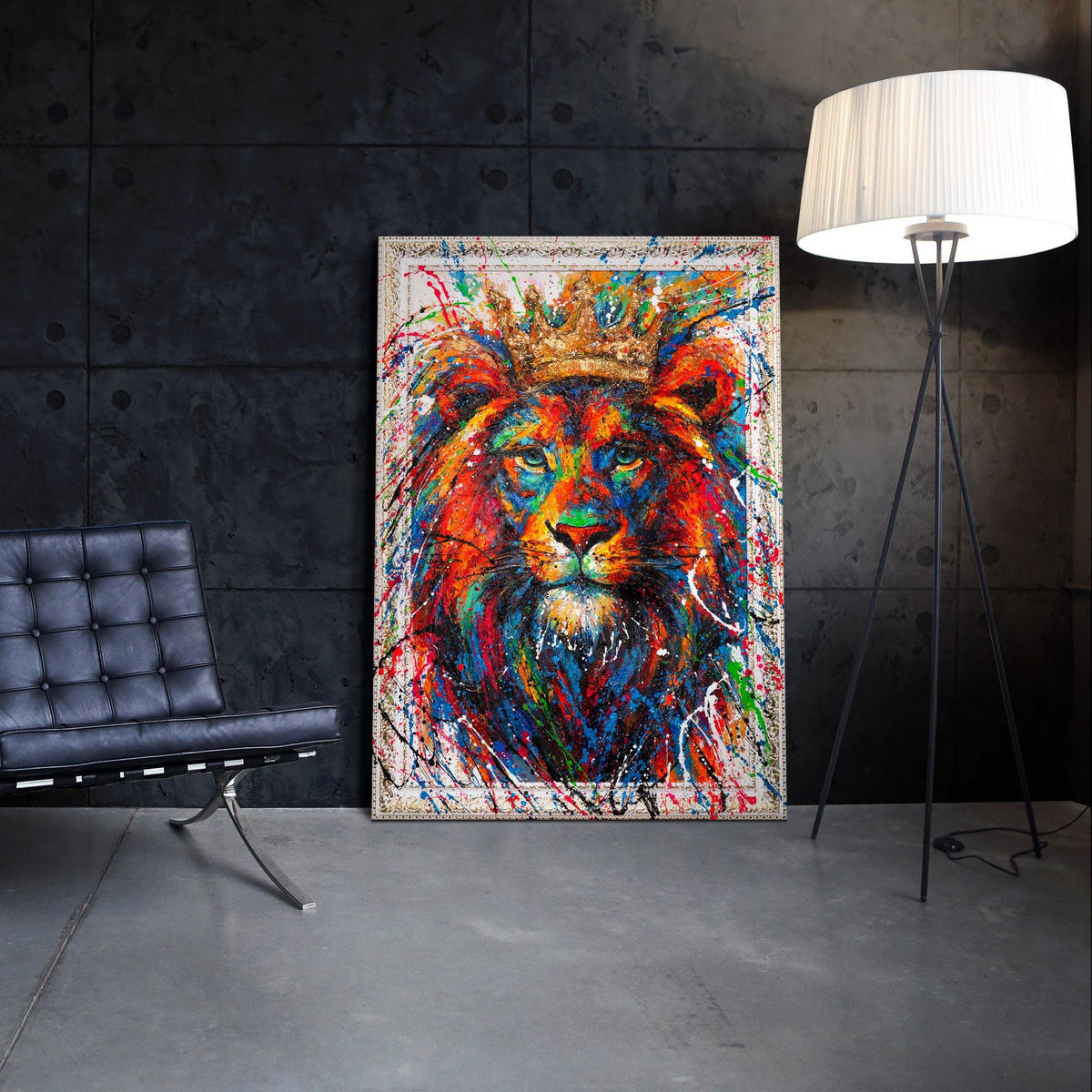 GEMÄLDE König der Farben Schattenfugenrahmen Weiß 120x80 cm - Weiß, Holz (120/80cm) - YS-art gallery