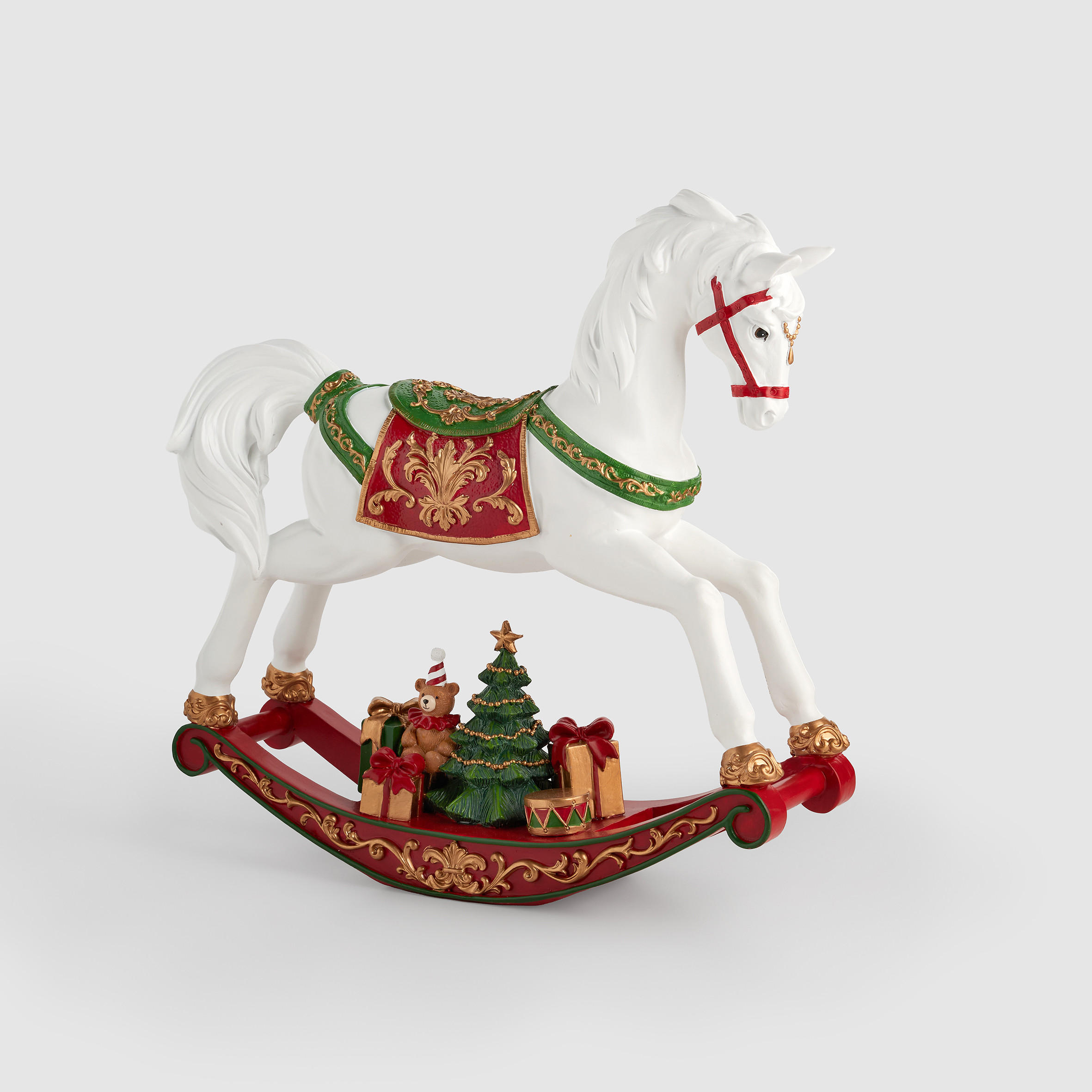 DEKOFIGUR Merryhorse, Rot, 33.5x10x34 cm, Dekorative Weihnachtsdeko - Rot, Kunststoff (10/33.5/34cm) - home&you