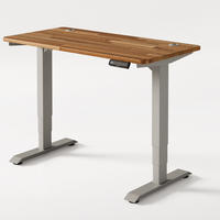 SCHREIBTISCH Elektrisch Höhenverstellbarer HomePro 120x60cm Grau/Massive Walnuss mit Memory-Funktion, Anti-Kollisions Technologie - Walnussfarben/Grau, Holz (60/120/63.5cm) - Desktronic