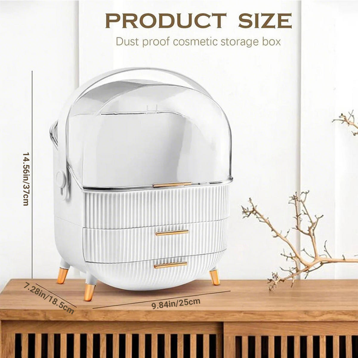 KOSMETIKORGANIZER Carina Ⅲ 26/16/38 cm - Weiß, Kunststoff (16/38/26cm) - Nettlife