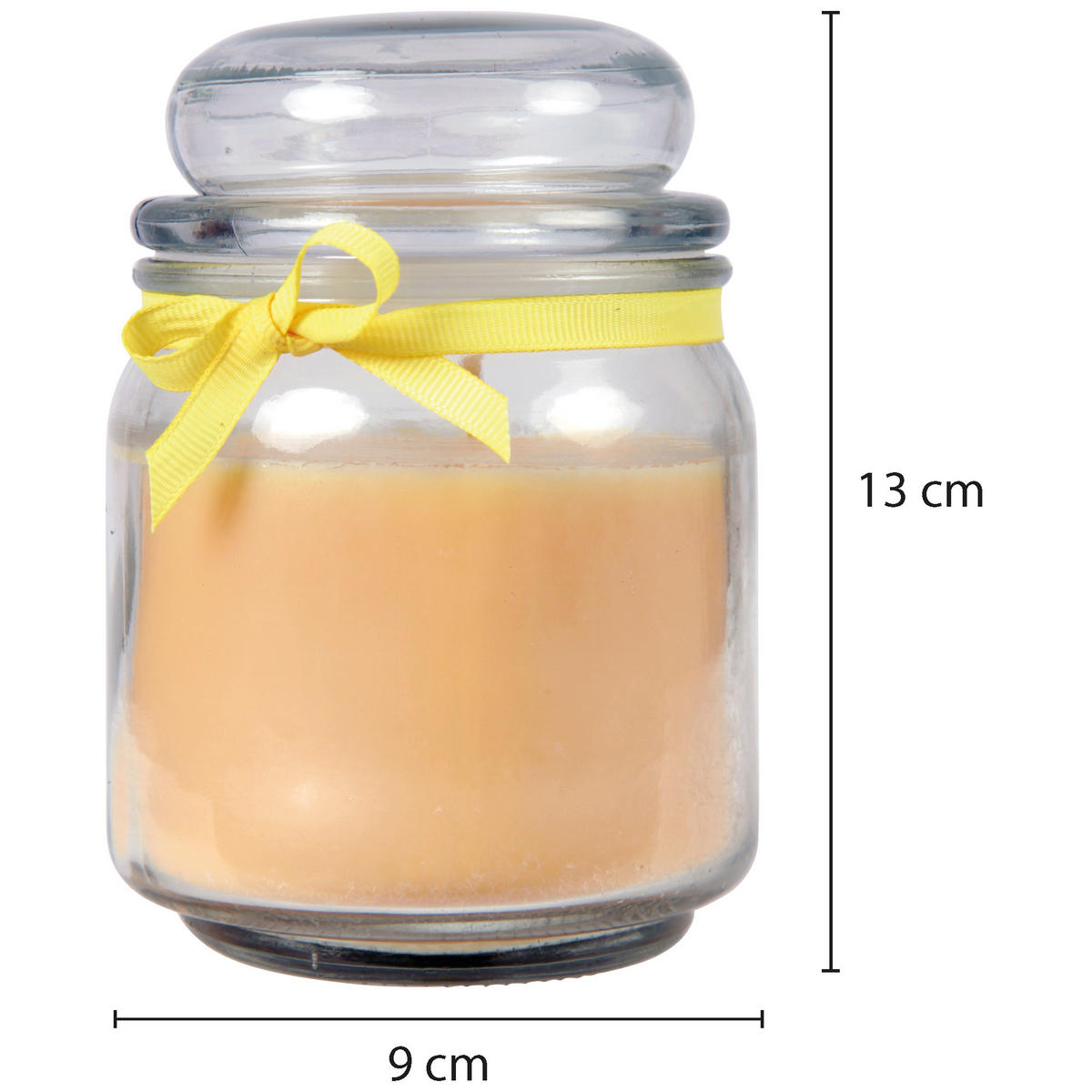 DUFTKERZE im Bonbonglas mit Deckel Vanille 70h - Beige, Glas (9/13cm)