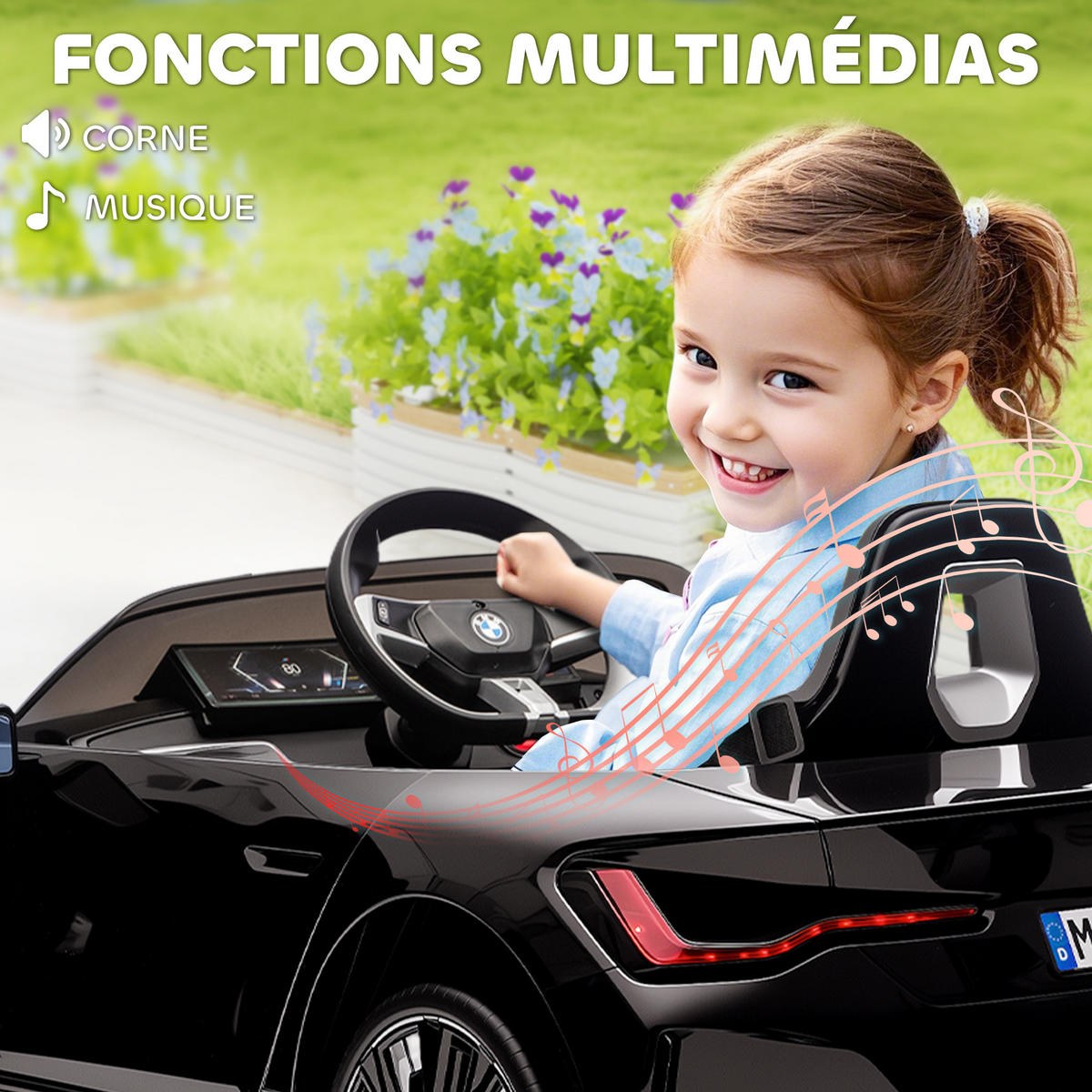 ELEKTRO-KINDERAUTO DE-13127 Fernbedienung Schwarz - Schwarz, Kunststoff (115/67/45cm) - ComfortXL