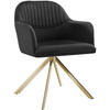 DREHSTUHL Lona 56 x 59 x 81 cm schwarz/gold - Goldfarben/Schwarz, Textil (56/81/59cm) - tectake