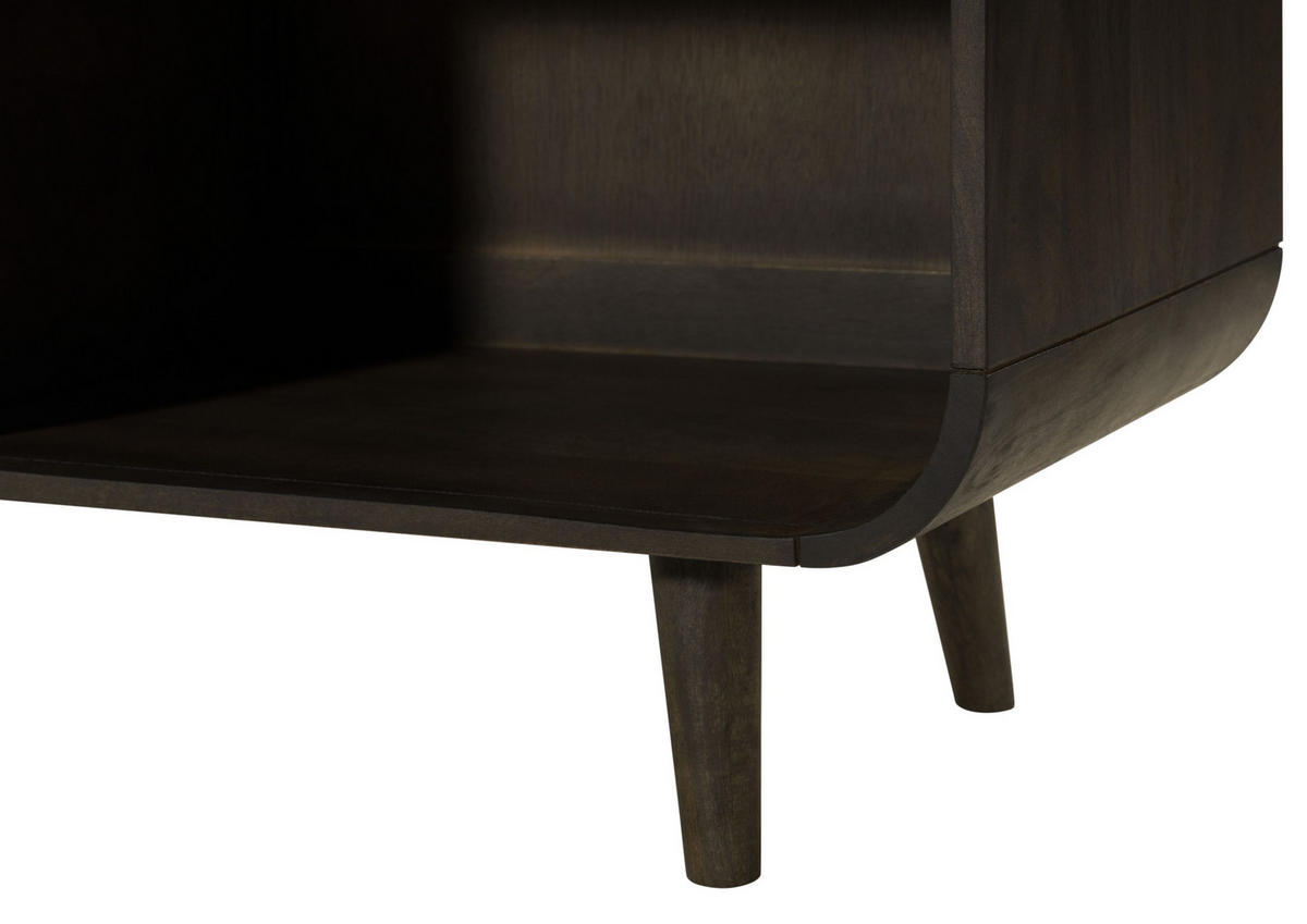 SIDEBOARD Mango 180x40x80 dunkelgrau lackiert VALENCIA #219 - Grau, Holz (180/80/40cm) - Massivmoebel24