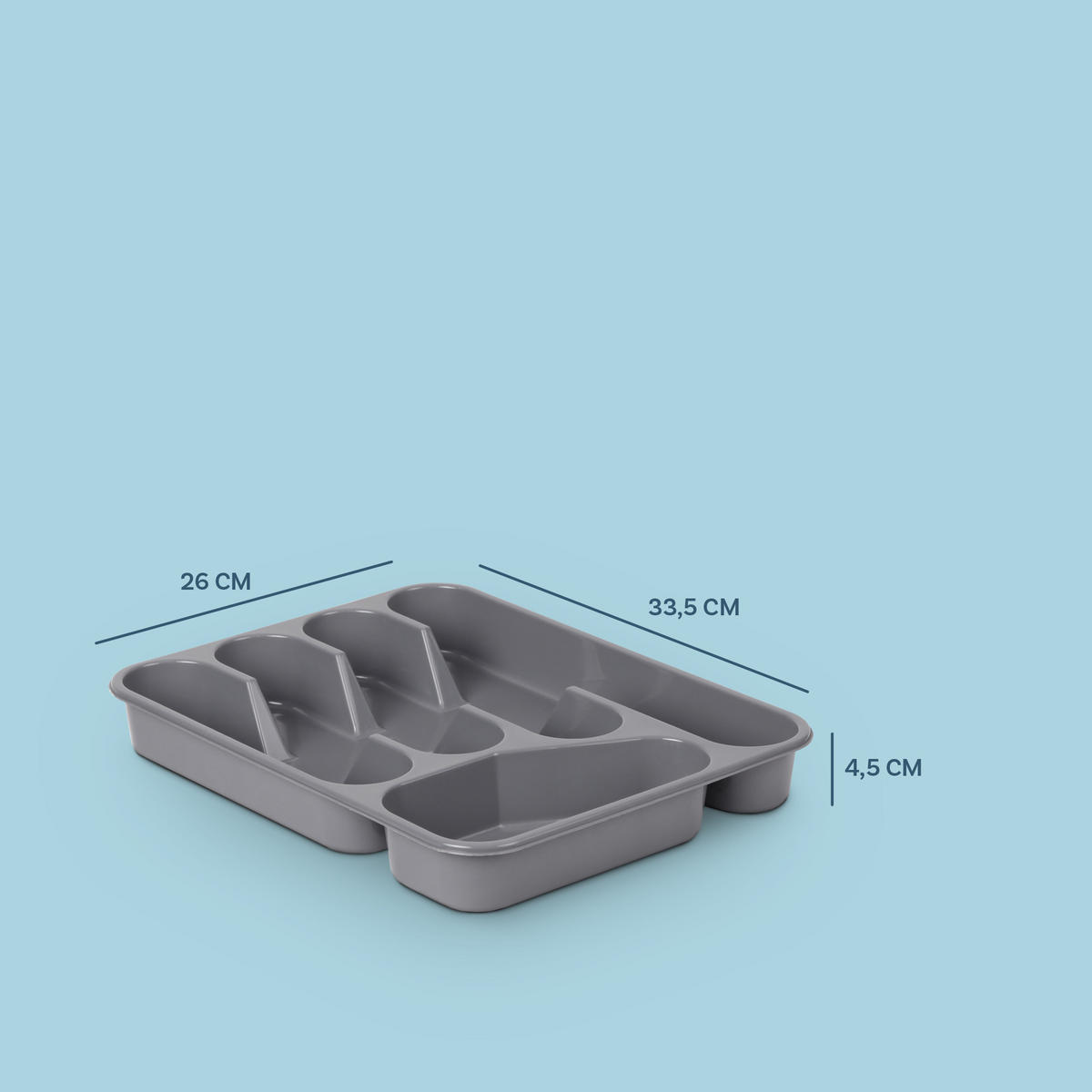 BESTECKKASTEN Anthrazit - Anthrazit, Kunststoff (33.5/4/26cm)