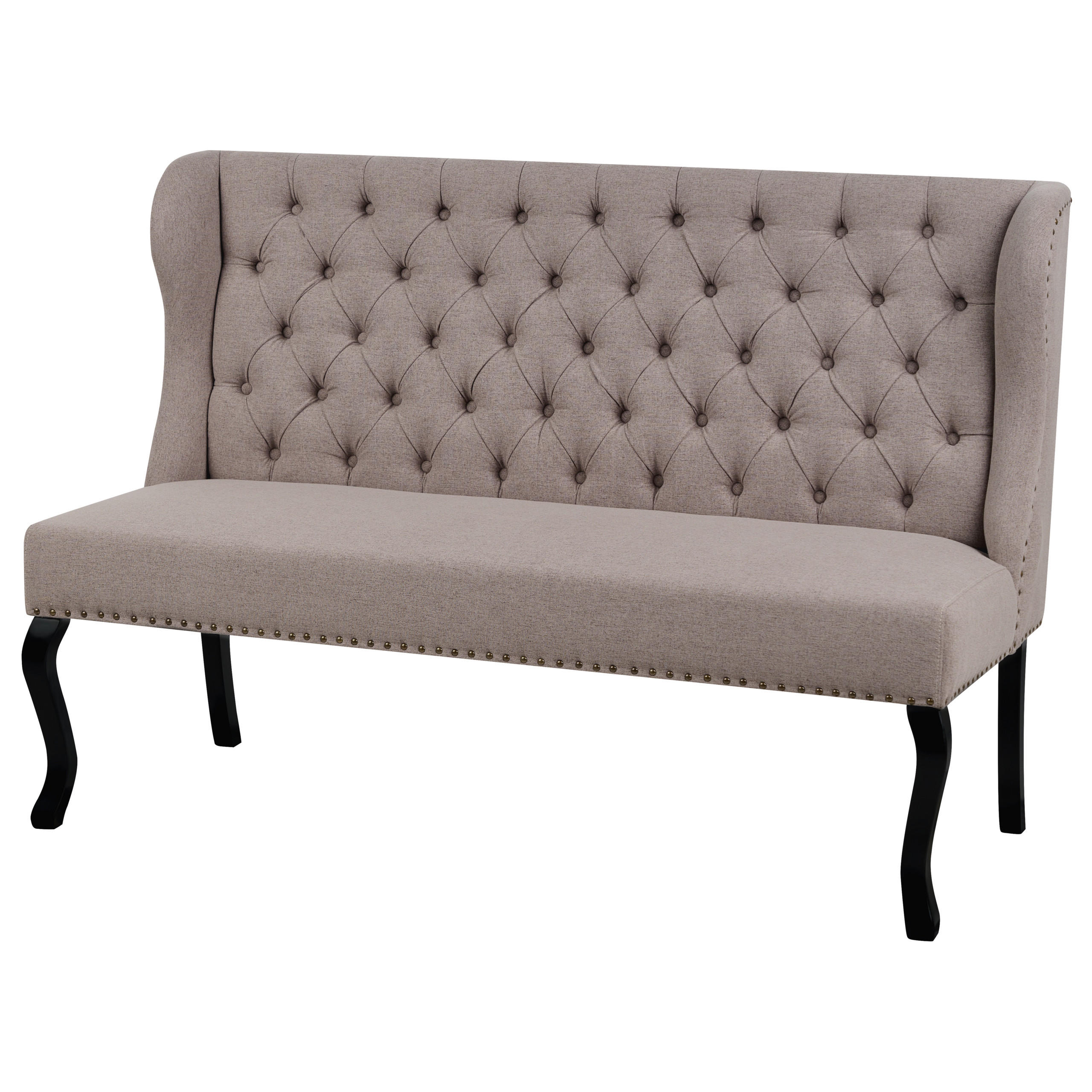 2-SITZER-KÜCHENSOFA hellbraun Torsby - Schwarz/Braun, Textil (154/106/63cm) - Beliani
