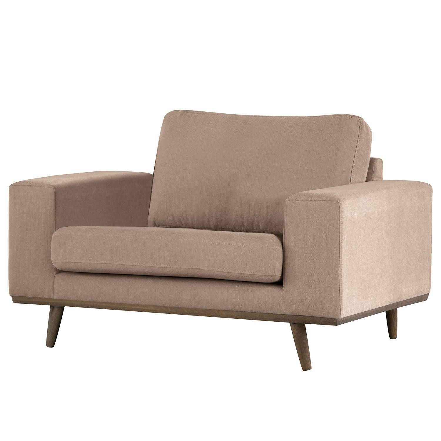 SESSEL - Taupe/Eichefarben, Textil (122/81/88cm) - home24