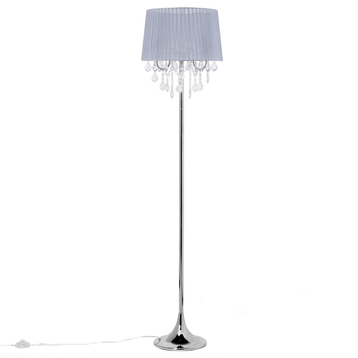STEHLAMPE Evans 40/40/165 cm - Silberfarben, Metall (40/40/165cm) - Beliani