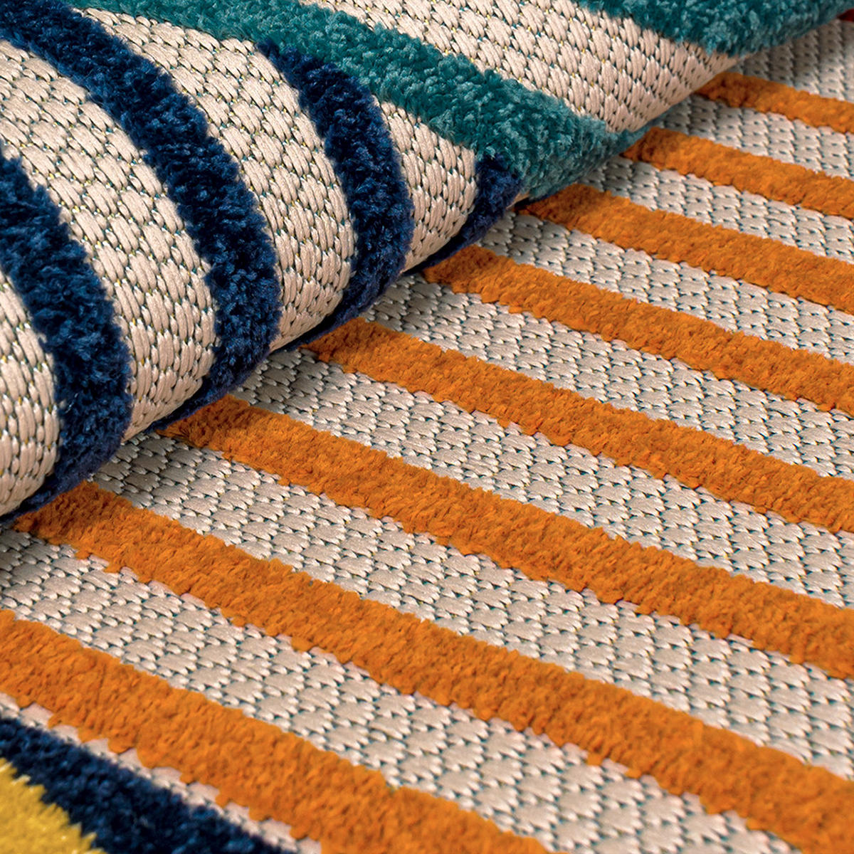 TEPPICH In-& Outdoor Fano Primula Mazovia 200x300cm Rot Gelb Abstrakt Kurzflor - Gelb, Textil (200/300cm) - Mazovia