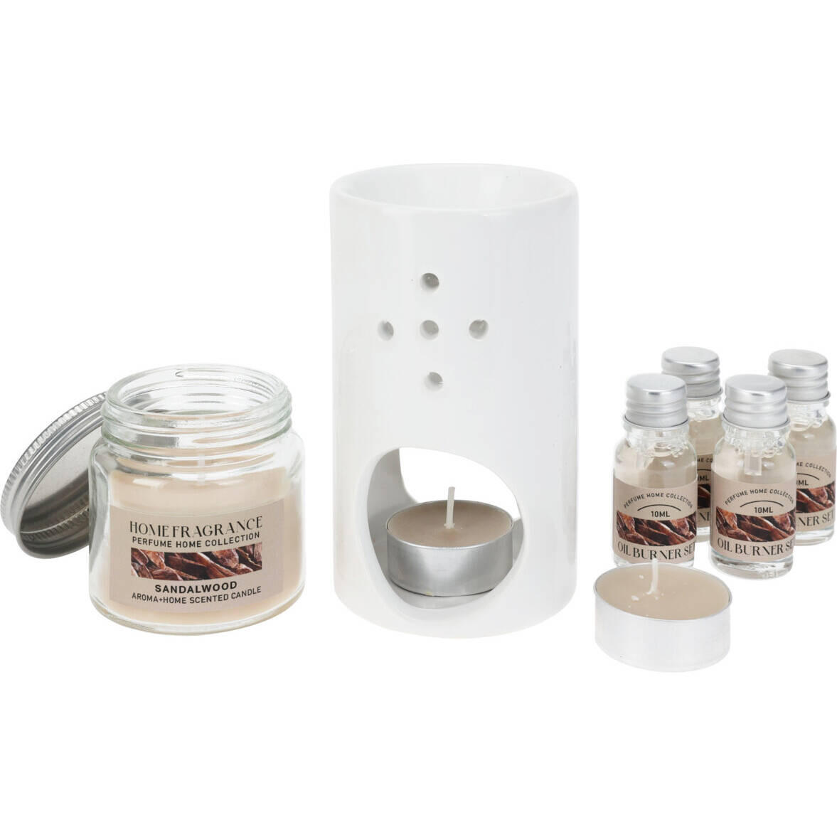 DUFTSET Kamin Sandelholzbaum - Weiß, Keramik (7.5/17.6/25.5cm) - Home Styling Collection