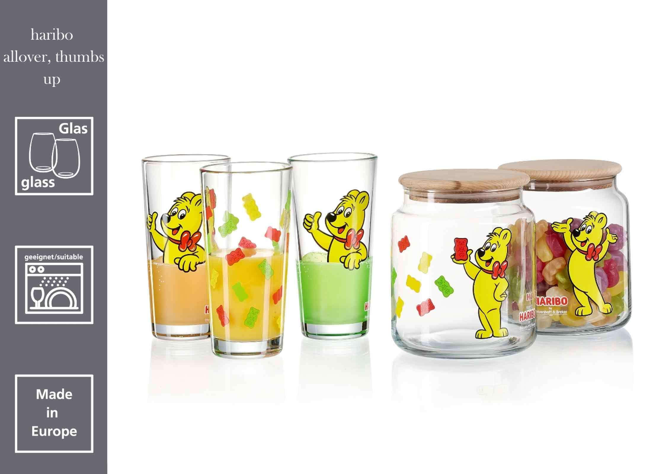 DOSE HANDS UP Haribo bunt ø 12 cm - Multicolor, Glas (12/13/12cm) - Ritzenhoff Breker