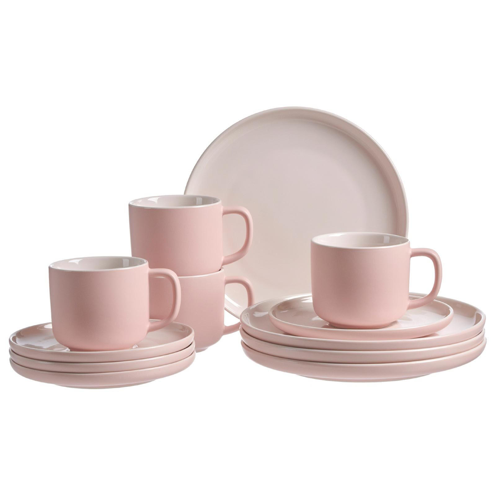 KAFFEESERVICE Jasper rosa 12er Set - Robinienfarben, Keramik (1/1/1cm) - Ritzenhoff Breker