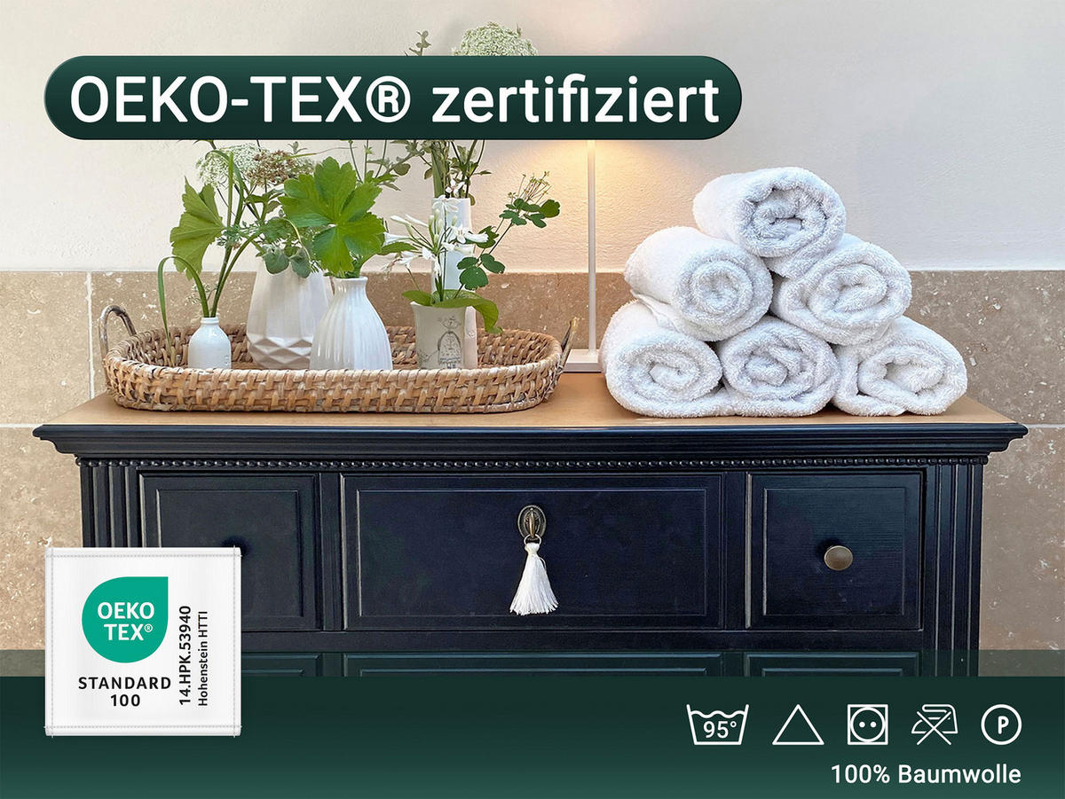 HANDTÜCHER, 10er-Set, 50x100 cm, 100% Baumwolle, Weiß - Weiß, Textil (50/100cm) - Zollner