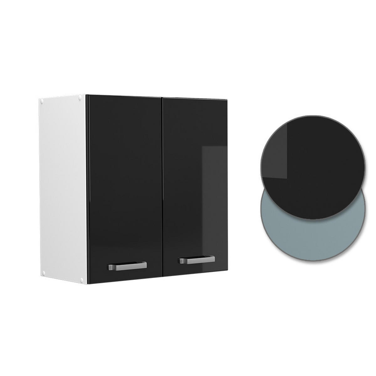 HÄNGESCHRANK R-Line Schwarz Hochglanz 60 cm - Schwarz Hochglanz/Schwarz, Holzwerkstoff (60/60/31cm) - Vicco