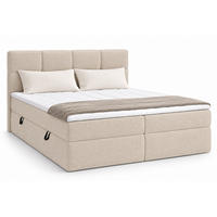 BOXSPRINGBETT RUHE 180x200 cm mit Bettkasten und HR-Topper – Hellbeige - Hellgrau, Kunststoff/Textil (180/200cm) - MebleHot